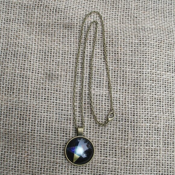 Pentacle Glass Cabochon Pendant Necklace - Picture 4 of 14